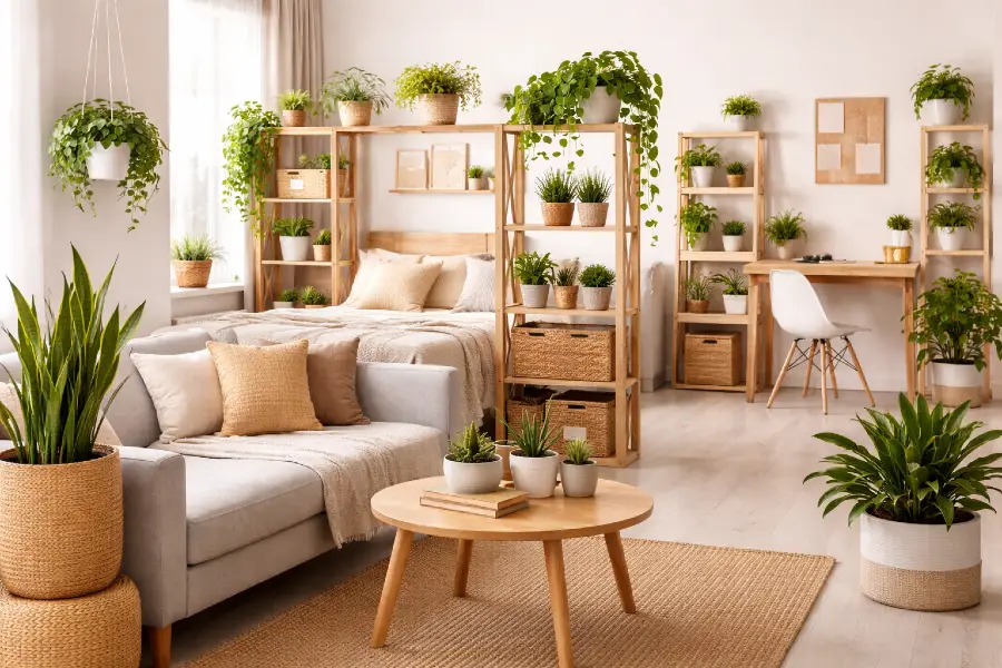 Plants for Studio Apartments (Best Indoor Plants for Small One-Room Spaces)