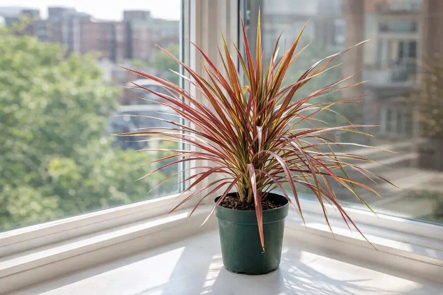 Why Some Full Sun Plants Struggle Indoors - Dracaena marginata in sunlight on windowsill