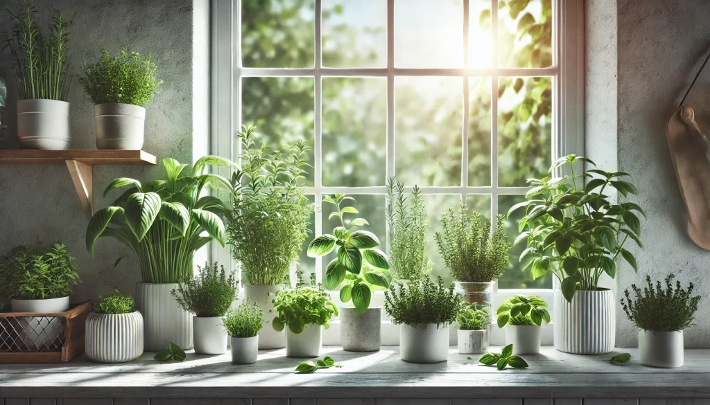 windowsill herb garden